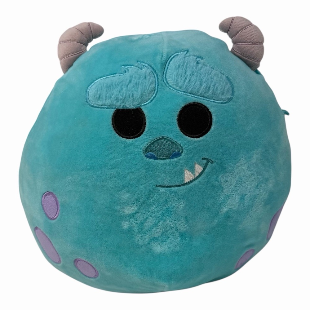 Disney Pixar Monsters Inc Sulley Squishmallow Plush Teal Blue Purple Spots 8 in